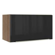 Armário Aéreo Madesa Lux 60 cm 1 Porta Basculante - Rustic/Preto