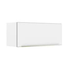 Armário Aéreo Madesa Lux 80 cm 1 Porta Basculante - Branco/Branco Veludo