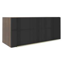 Armário Aéreo Madesa Lux 80 cm 1 Porta Suspensa - Rustic/Preto