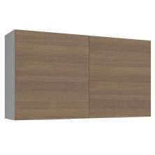 Armário Aéreo Madesa Stella 120 cm 2 Portas - Branco/Rustic