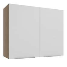 Armário Aéreo Madesa Stella 80 cm 2 Portas - Rustic/Branco
