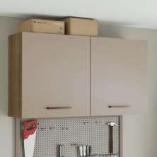 Armário Aéreo Multiuso 120cm 2 Portas Rustic/Crema Agata Madesa