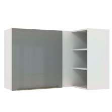 Armário Aéreo de Canto com Adega Acoplada Madesa Lux 1 Porta - Branco/Cinza