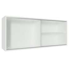 Armário De Cozinha Aéreo 100% MDF 2 Portas de Correr de Vidro Branco Acordes Madesa