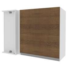 Armário De Cozinha Aéreo de Canto 100% MDF 1 Porta Branco/Rustic Acordes Madesa