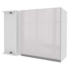 Armário De Cozinha Aéreo de Canto 100% MDF Porta Branco Brilho Acordes Madesa