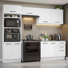 Armário de  Cozinha Completa 270cm Branco Agata Madesa 07