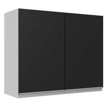 Armário de Cozinha Aéreo 100% MDF 80 cm 2 Portas Branco/Preto Acordes Madesa