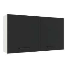 Armário de Cozinha Aéreo 120 cm 2 Portas Branco/Preto Agata Madesa