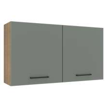 Armário de Cozinha Aéreo 120 cm 2 Portas Rustic/Cinza Agata Madesa