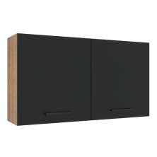 Armário de Cozinha Aéreo 120 cm 2 Portas Rustic/Preto Agata Madesa