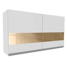 Armário de Cozinha Aéreo 120 cm 2 Portas com Vidro Branco Glamy Madesa