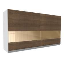Armário de Cozinha Aéreo 120 cm 2 Portas com Vidro Branco/Rustic Glamy Madesa
