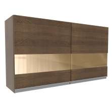 Armário de Cozinha Aéreo 120 cm 2 Portas com Vidro Rustic Glamy Madesa