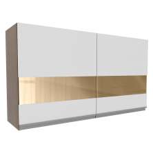 Armário de Cozinha Aéreo 120 cm 2 Portas com Vidro Rustic/Branco Glamy Madesa