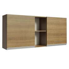 Armário de Cozinha Aéreo 150 cm 2 Portas e 2 Nichos Rustic Glamy Madesa