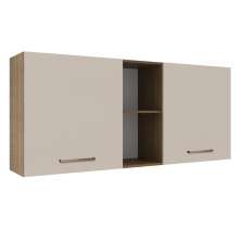 Armário de Cozinha Aéreo 150 cm 2 Portas e 2 Nichos Rustic/Crema Agata Madesa