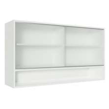 Armário de Cozinha Aéreo 2 Portas de Correr de Vidro e 1 Nicho Branco Glamy Madesa