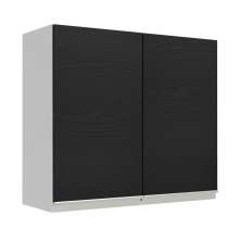 Armário de Cozinha Aéreo 70 cm 2 Portas Branco/Preto Glamy Madesa