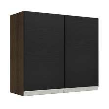 Armário de Cozinha Aéreo 70 cm 2 Portas Rustic/Preto Glamy Madesa