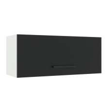 Armário de Cozinha Aéreo 80 cm 1 Porta Basculante Branco/Preto Agata Madesa