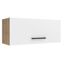 Armário de Cozinha Aéreo 80 cm 1 Porta Basculante Rustic/Branco Agata Madesa