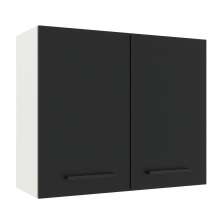 Armário de Cozinha Aéreo 80 cm 2 Portas Branco/Preto Agata Madesa