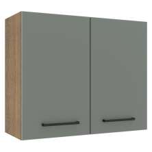 Armário de Cozinha Aéreo 80 cm 2 Portas Rustic/Cinza Agata Madesa