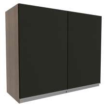 Armário de Cozinha Aéreo 80 cm 2 Portas Rustic/Preto Glamy Madesa