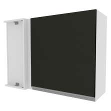 Armário de Cozinha Aéreo de Canto 1 Porta Branco/Preto Glamy Madesa