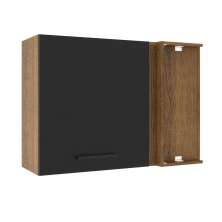 Armário de Cozinha Aéreo de Canto 1 Porta Rustic/Preto Agata Madesa