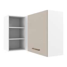 Armário de Cozinha Aéreo de Canto 1 Porta para linha de 60 cm de profundidade Branco/Crema Agata Madesa