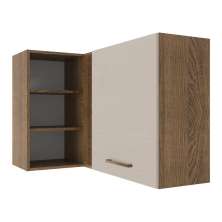 Armário de Cozinha Aéreo de Canto 1 Porta para linha de 60 cm de profundidade Rustic/Crema Agata Madesa