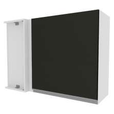 Armário de Cozinha Aéreo de Canto 100% MDF 1 Porta Branco/Preto Acordes Madesa
