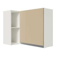 Armário de Cozinha Aéreo de Canto 100% MDF com 1 Porta e Adega Branco/Crema Smart Madesa