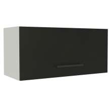 Armário de Cozinha Aéreo de Cozinha 70 cm 1 Porta Basculante Branco/Preto Agata Madesa