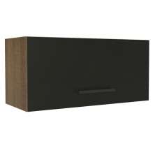 Armário de Cozinha Aéreo de Cozinha 70 cm 1 Porta Basculante Rustic/Preto Agata Madesa