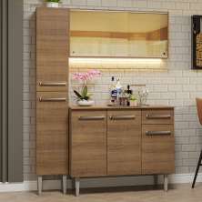 Armário de Cozinha Compacta 137cm Rustic Emilly Madesa 06