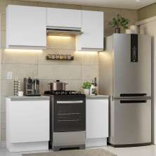Armário de Cozinha Completa 160cm Branco Glamy Madesa 07