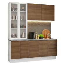 Armário de Cozinha Completa 190cm Branco/Rustic Stella Madesa 03