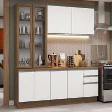 Armário de Cozinha Completa 190cm Rustic/Branco Glamy Madesa 05