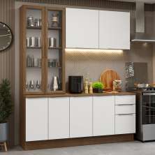 Armário de Cozinha Completa 190cm Rustic/Branco Stella Madesa 03