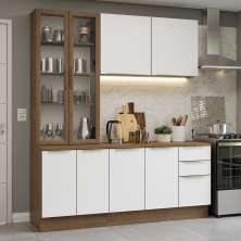 Armário de Cozinha Completa 190cm Rustic/Branco Veludo Lux Madesa 02