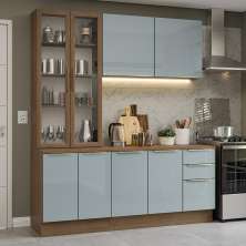 Armário de Cozinha Completa 190cm Rustic/Cinza Lux Madesa 02