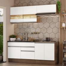 Armário de Cozinha Completa 200cm Rustic/Branco Glamy Madesa 07