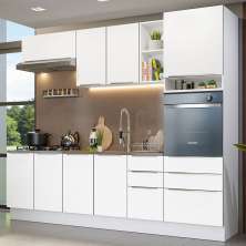 Armário de Cozinha Completa 260cm Branco Veludo Lux Madesa 08