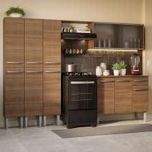 Armário de Cozinha Completa 261cm Rustic Emilly Madesa 03