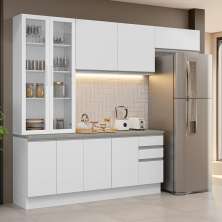 Armário de Cozinha Completa 270cm Branco Glamy Madesa 16