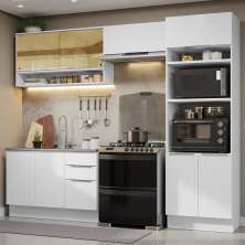 Armário de Cozinha Completa 270cm Branco Stella Madesa 07