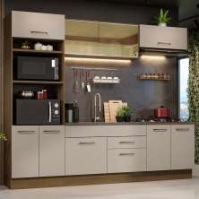 Armário de Cozinha Completa 270cm Rustic/Crema Agata Madesa 03